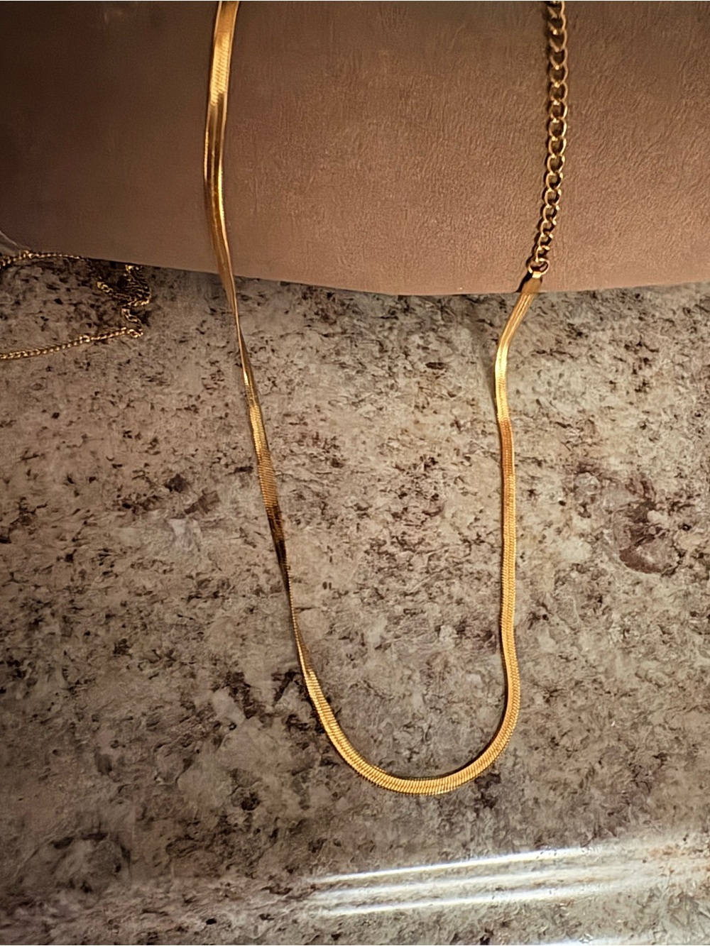 Classic Gold Herringbone Necklace for Women